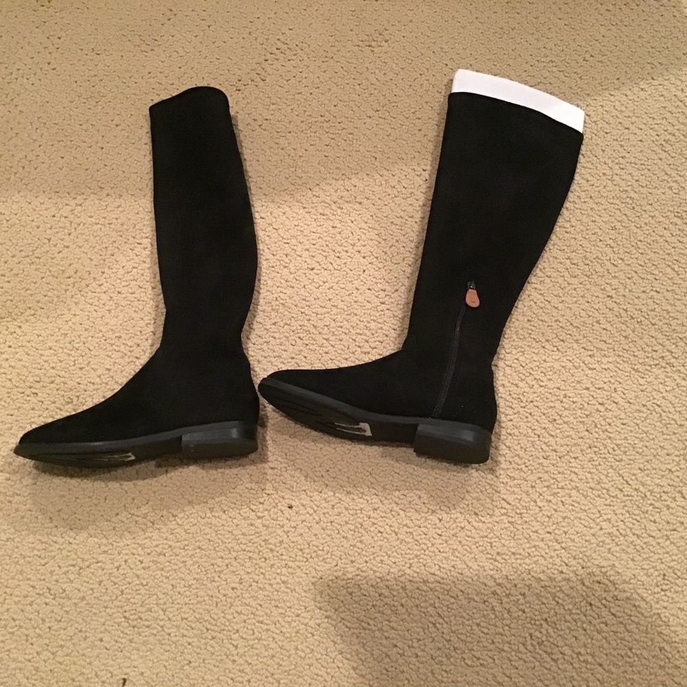 Gentle Soul Black Suede EMMA Stretch Boot 6.5 New
